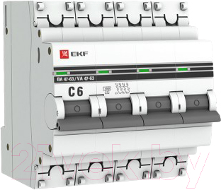 Выключатель автоматический EKF ВА 47-63 4п 06А (С)