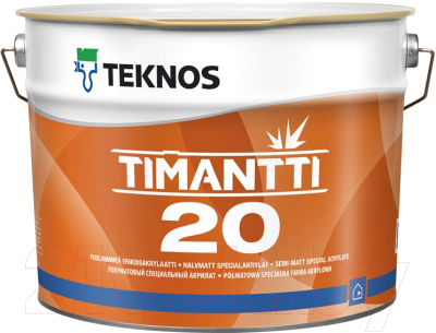 Краска Teknos Timantti 20 PM1 (2.7л, полуматовый белый)