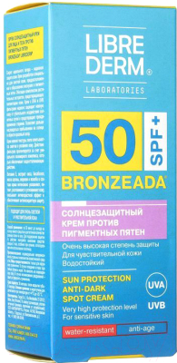 Крем солнцезащитный Librederm Bronzeada для лица и тела против пигментных пятен SPF50 (50мл)