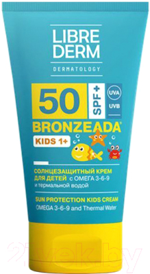 Крем солнцезащитный Librederm Bronzeada с омега 3-6-9 и термальной водой для детей SPF50 (150 мл)