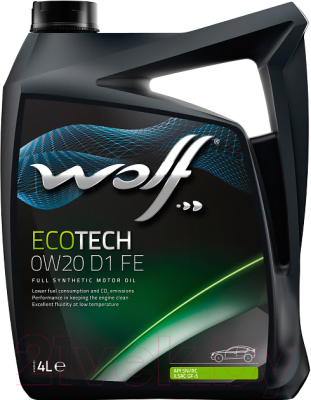 Моторное масло WOLF EcoTech 0W20 FE D1 / 16104/4 (4л)