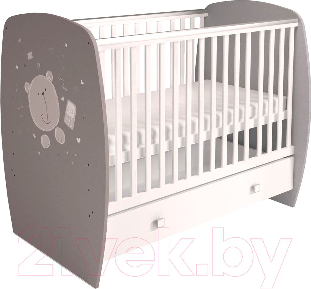 Детская кроватка Polini Kids French 710 Teddy с ящиком