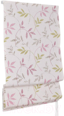 Римская штора Delfa Мини Flora СШД-01М-166/035 (57x160, розовый/салатовый)