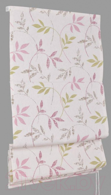 Римская штора Delfa Мини Flora СШД-01М-166/035 (57x160, розовый/салатовый)