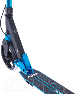 Самокат городской Ridex Sigma 200мм (черный/голубой)