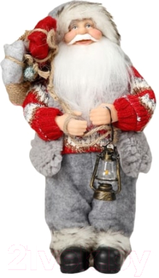 Изображение товара Фигура под елку Зимнее волшебство Дед Мороз в вязаном костюме с фонарем / 4316757