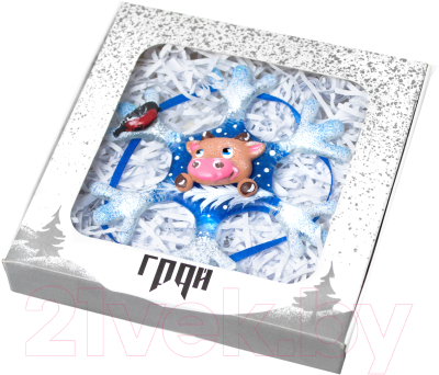 

Елочная игрушка Грай, Прозрачный;с рисунком, Снежинка ЕС-22