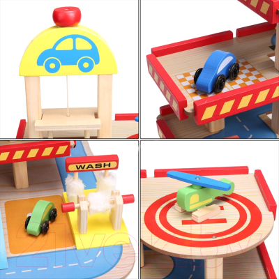 Паркинг игрушечный Eco Toys Гараж с машинками / HM013290