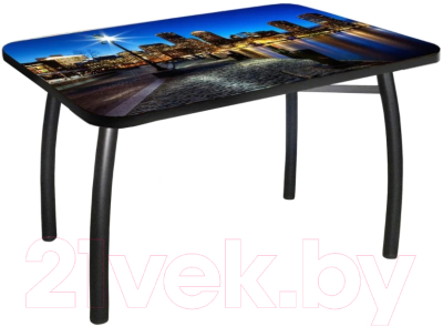 Обеденный стол Solt №52 110x70 (кромка черная/ноги усиленные/шелби-дуо черные)