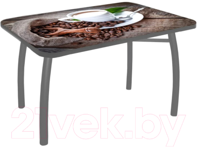 Обеденный стол Solt №17 110x70 (кромка серая/ноги усиленные/шелби-дуо серые)