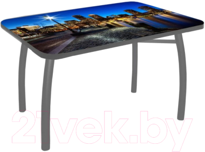 Обеденный стол Solt №52 100x60 (кромка серая/ноги усиленные/шелби-дуо серые)