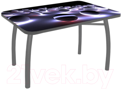 Обеденный стол Solt №53 120x80 (кромка серая/ноги усиленные/шелби-дуо серые)