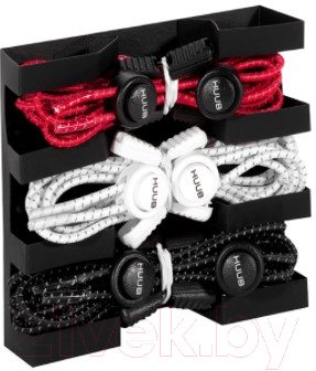 Шнурки для обуви Huub Elastic Lace Locks / A2-LAC R (черный/белый/красный,3 пары)
