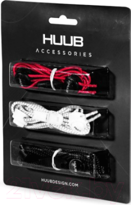 Шнурки для обуви Huub Elastic Lace Locks / A2-LAC R (черный/белый/красный,3 пары)