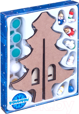 Набор для творчества Bondibon Новогодняя елочка-раскраска с игрушками / ВВ4687