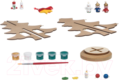 Набор для творчества Bondibon Новогодняя елочка-раскраска с игрушками / ВВ4687