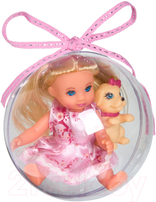 Кукла с аксессуарами Bondibon OLY с собачкой в прозрачном шаре / ВВ3882