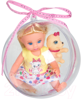 Кукла с аксессуарами Bondibon OLY с собачкой в прозрачном шаре / ВВ3884