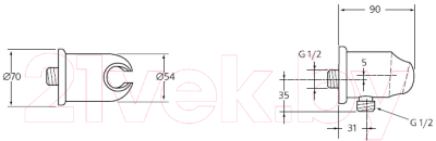 Подключение для душевого шланга Ideal Standard A2406AA