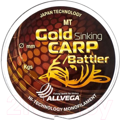 Леска монофильная Allvega Gold Carp Battler 0.28мм 300м / 0074524 (коричневый)