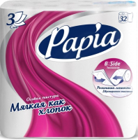 Туалетная бумага Papia Белая 3х слойная (32рул) - 