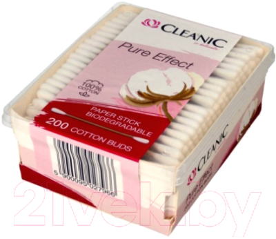 Ватные палочки Cleanic Pure Effect Bio (200шт)