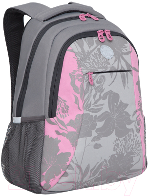Школьный рюкзак Grizzly RD-142-2 (серый/розовый)