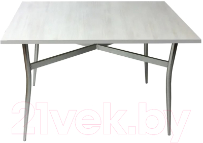 Обеденный стол Solt 120x80 (северное дерево светлое/ноги гнутые усиленные хром)