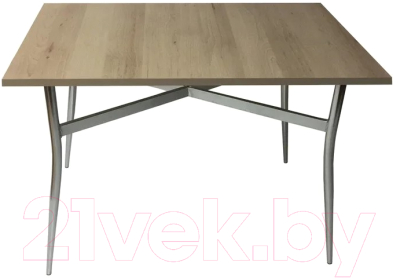 Обеденный стол Solt 100x60 (дуб/ноги гнутые усиленные хром)