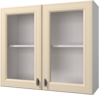 Шкаф навесной для кухни Горизонт Мебель Ева 80 с витриной (тирамису софт) - 