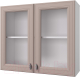Шкаф навесной для кухни Горизонт Мебель Ева 80 с витриной (мокко софт) - 