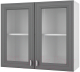Шкаф навесной для кухни Горизонт Мебель Ева 80 с витриной (графит софт) - 