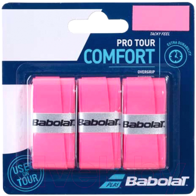 Грип для большого тенниса Babolat Pro Tour X3 / 653037-156 (3шт, розовый)