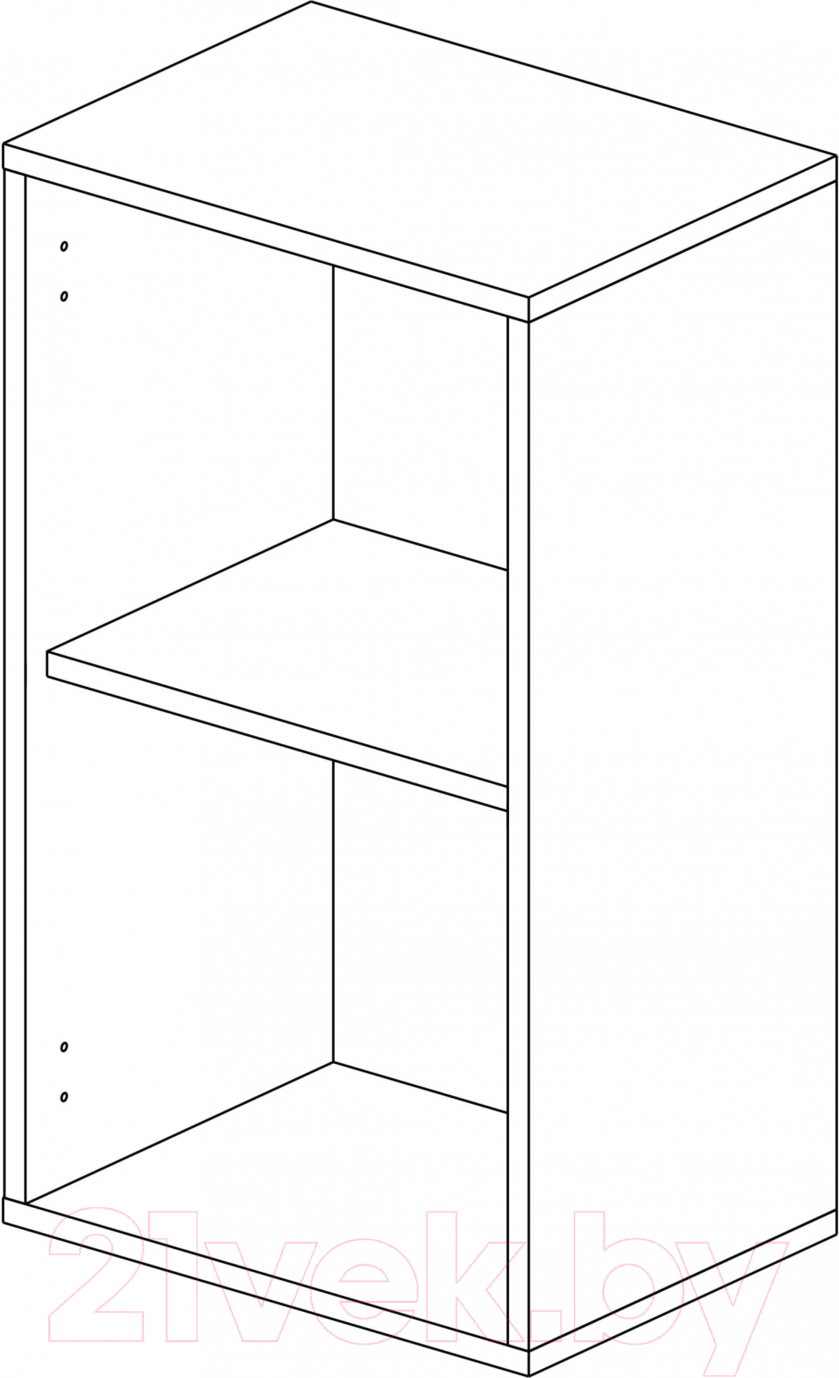 Шкаф навесной для кухни Горизонт Мебель Ева 40 с витриной (белый софт)