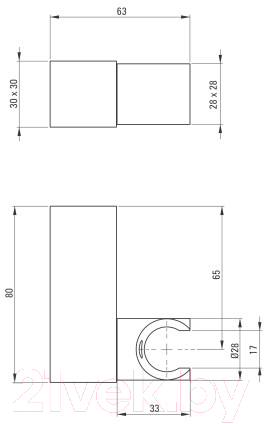 Душевой держатель Deante Square ANS N21U