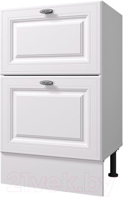 Шкаф-стол кухонный Горизонт Мебель Ева 50 2 ящика (белый софт)