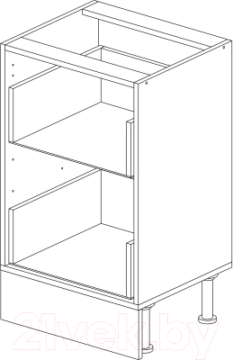 Шкаф-стол кухонный Горизонт Мебель Ева 50 2 ящика (тирамису софт)