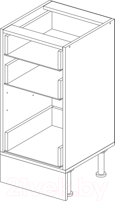 Шкаф-стол кухонный Горизонт Мебель Ева 40 3 ящика (белый софт)
