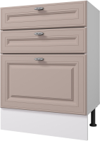 Шкаф-стол кухонный Горизонт Мебель Ева 60 3 ящика (мокко софт) - 