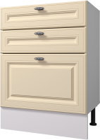 Шкаф-стол кухонный Горизонт Мебель Ева 60 3 ящика (тирамису софт) - 