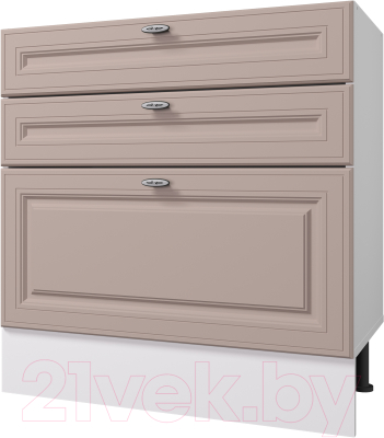 Шкаф-стол кухонный Горизонт Мебель Ева 80 3 ящика (мокко софт)