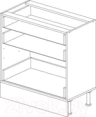 Шкаф-стол кухонный Горизонт Мебель Ева 80 3 ящика (мокко софт)