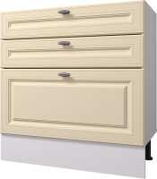 Шкаф-стол кухонный Горизонт Мебель Ева 80 3 ящика (тирамису софт) - 