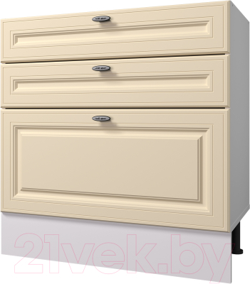 Шкаф-стол кухонный Горизонт Мебель Ева 80 3 ящика (тирамису софт)