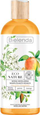 Мицеллярная вода Bielenda Eco Nature какаду слива+жасмин+манго увлажняющая и успокаивающая (500мл)