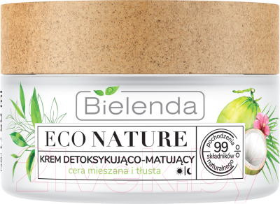 Крем для лица Bielenda Eco Nature кокосовая вода+зеленый чай+лемонграсс д/детоксикации (50мл)