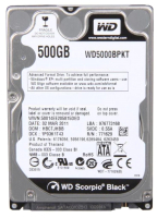 

Жесткий диск Western Digital, Scorpio Black 500GB (WD5000BPKT)