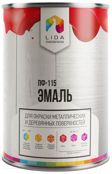 Эмаль Lida ПФ-115 (1кг, защитный)