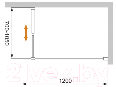 Душевая стенка Cezares LIBERTA-L-1-120-BR-NERO