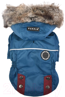 Куртка для животных Puppia Brock с капюшоном / PAUD-JM1851-TE-XL (синий)